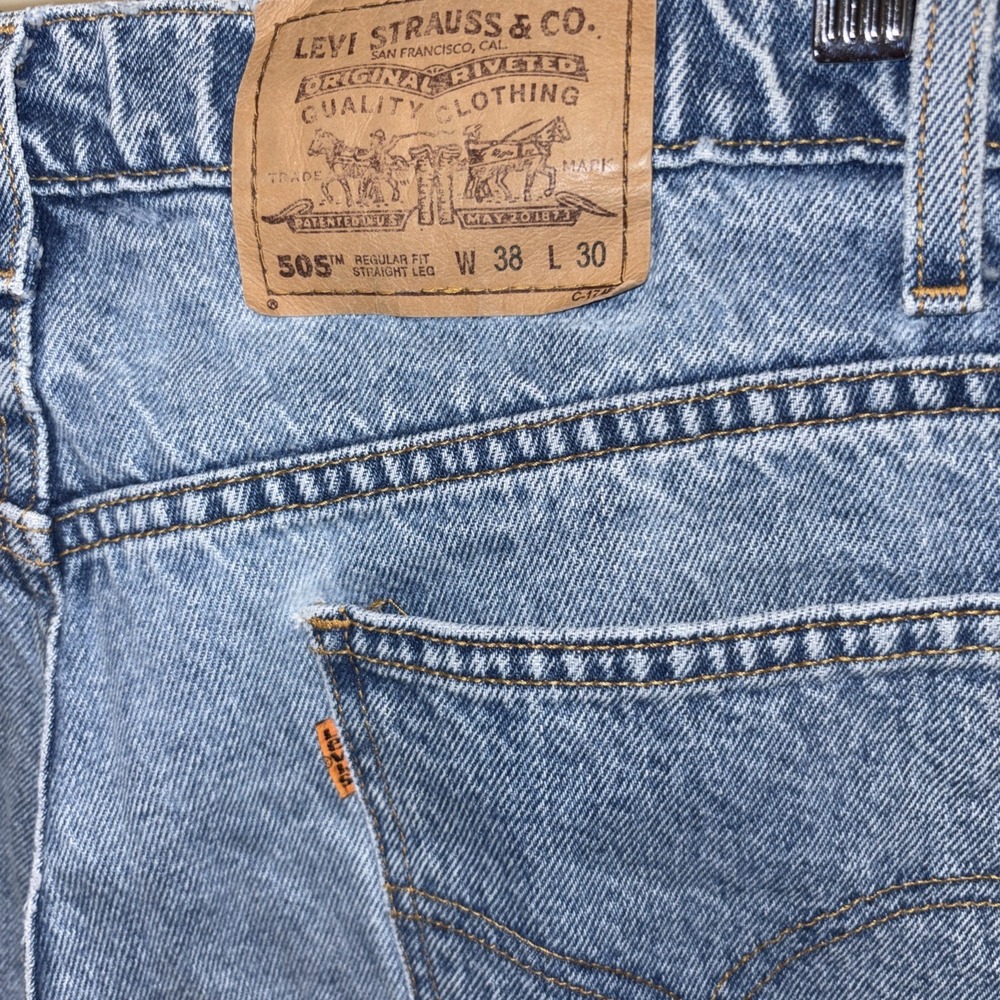 Levi's 505 Mens Blue Jeans Size 38W X 30L